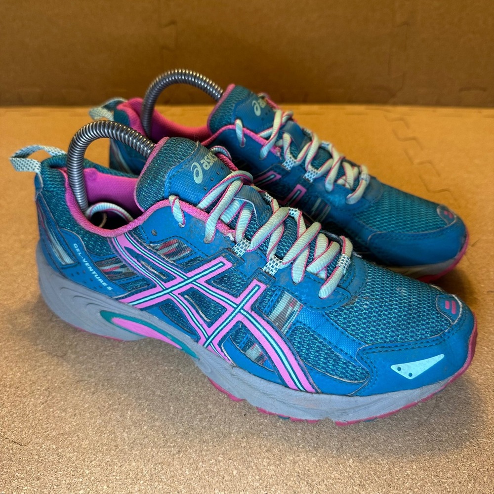 Asics Gel-Venture 5 Sneakers Womens 8.5 Blue Pink T5N8N Trail Running Shoes - Picture 1 of 11